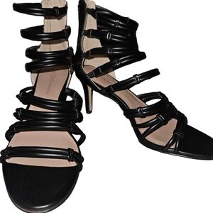 BCBGeneration Full Strap Leather Ankle Heels